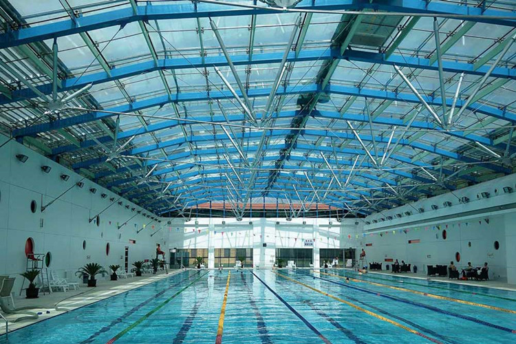 Prefabricated Steel Space Frame Structure For Swimming Pool Design
