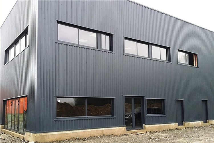 Grey Color Steel Structure Workshop With Thermal Insulation